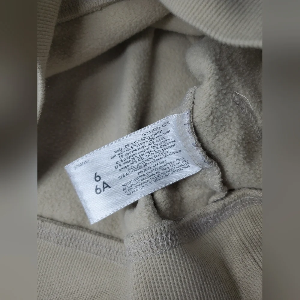 OshKosh B'gosh Beige Cream Fleece Pullover Hoodie Toddler Boy NWOT